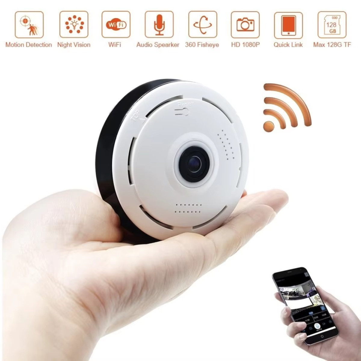 V380 Pro 3MP Panoramic Cam Fisheye Camera P2P IP Security Camera IR Infrared Night Vision Wireless WiFi 360 Degree Camera