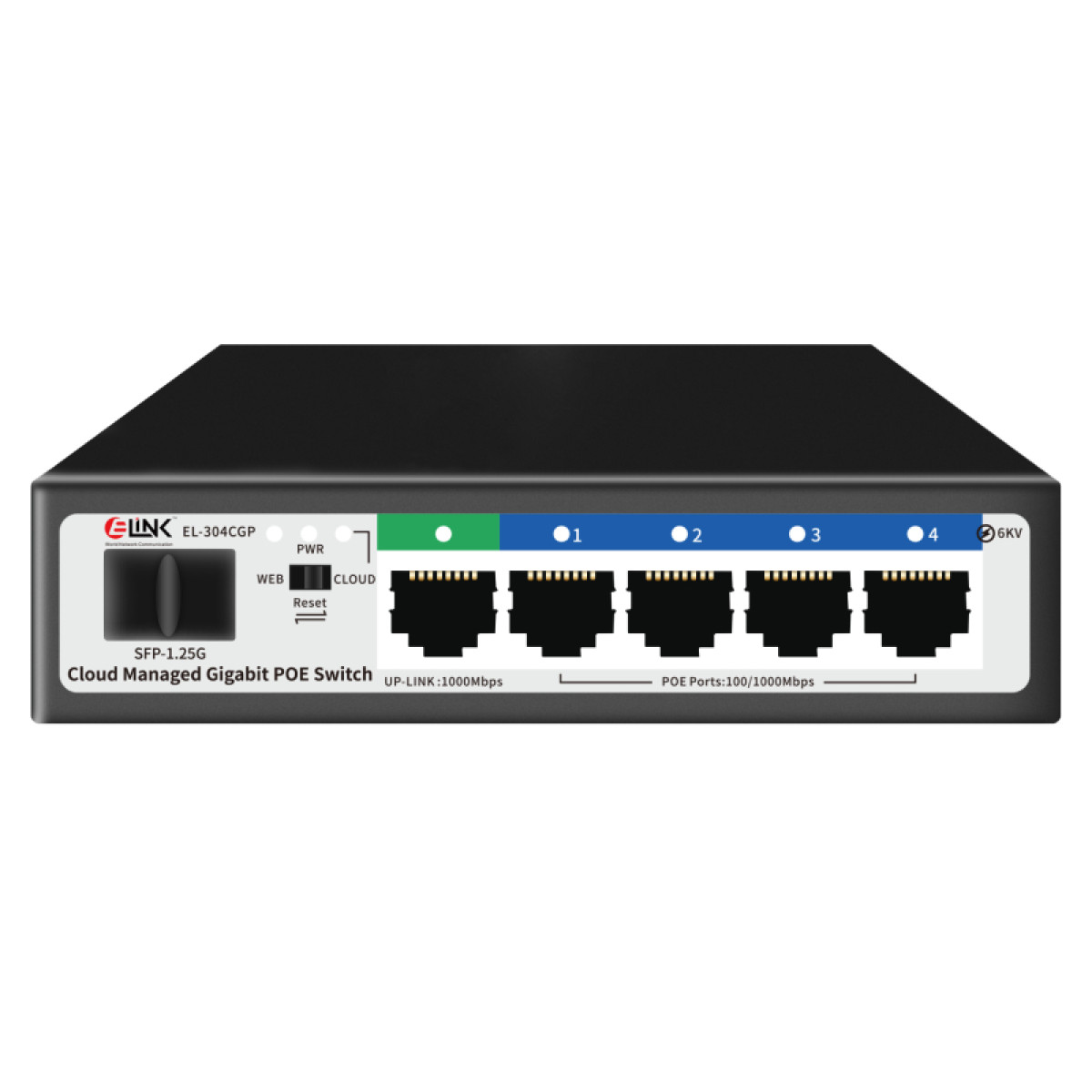 E-LINK EL-304CGP 4PoE+1FE Cloud Managed PoE Networking Switch 1 SFP 1.25G