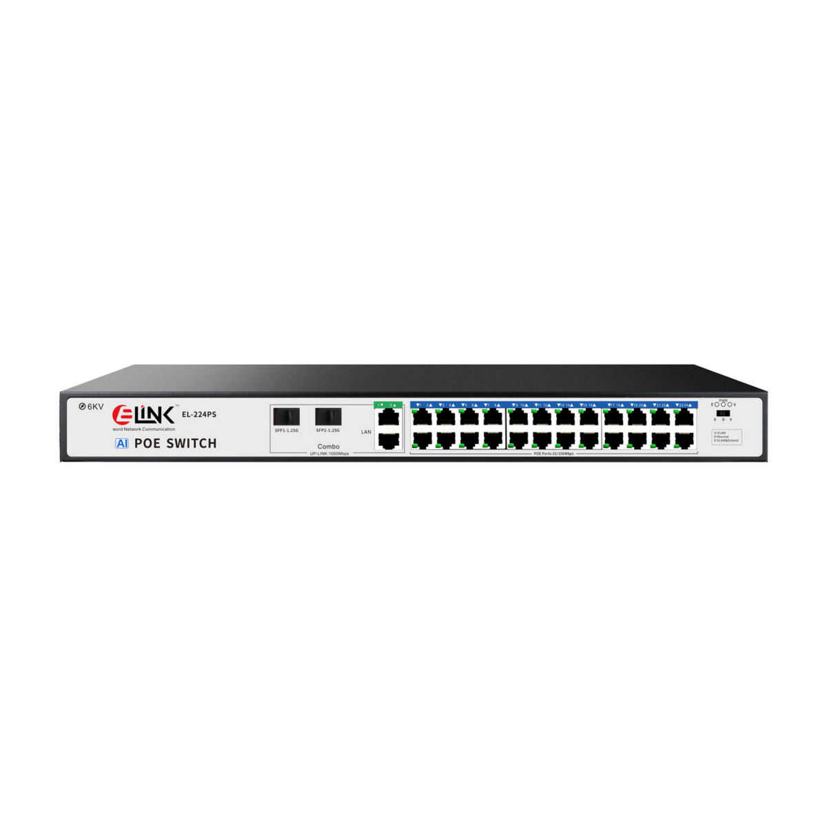 E-LINK EL-224PS 24 Port POE 2 Uplink Gigabit 2 SFP Networking PoE Switch price In BD