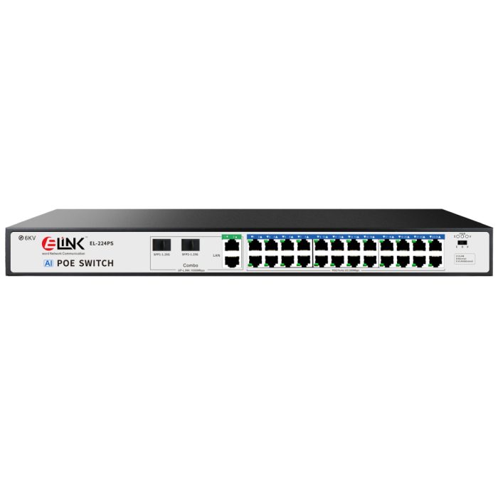 E-LINK EL-224PS 24PoE+2FE+2SFP PoE Network Switch